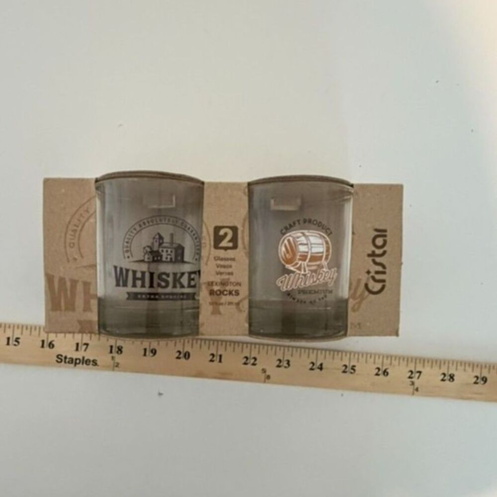 Cristar Whiskey Glasses Set of Two 10 1/2 oz Lexington Rocks Glasses - NEW